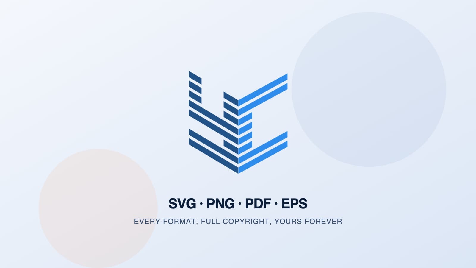 The York Coders brand mark with the file formats included in every logo project: SVG, PNG, PDF and EPS