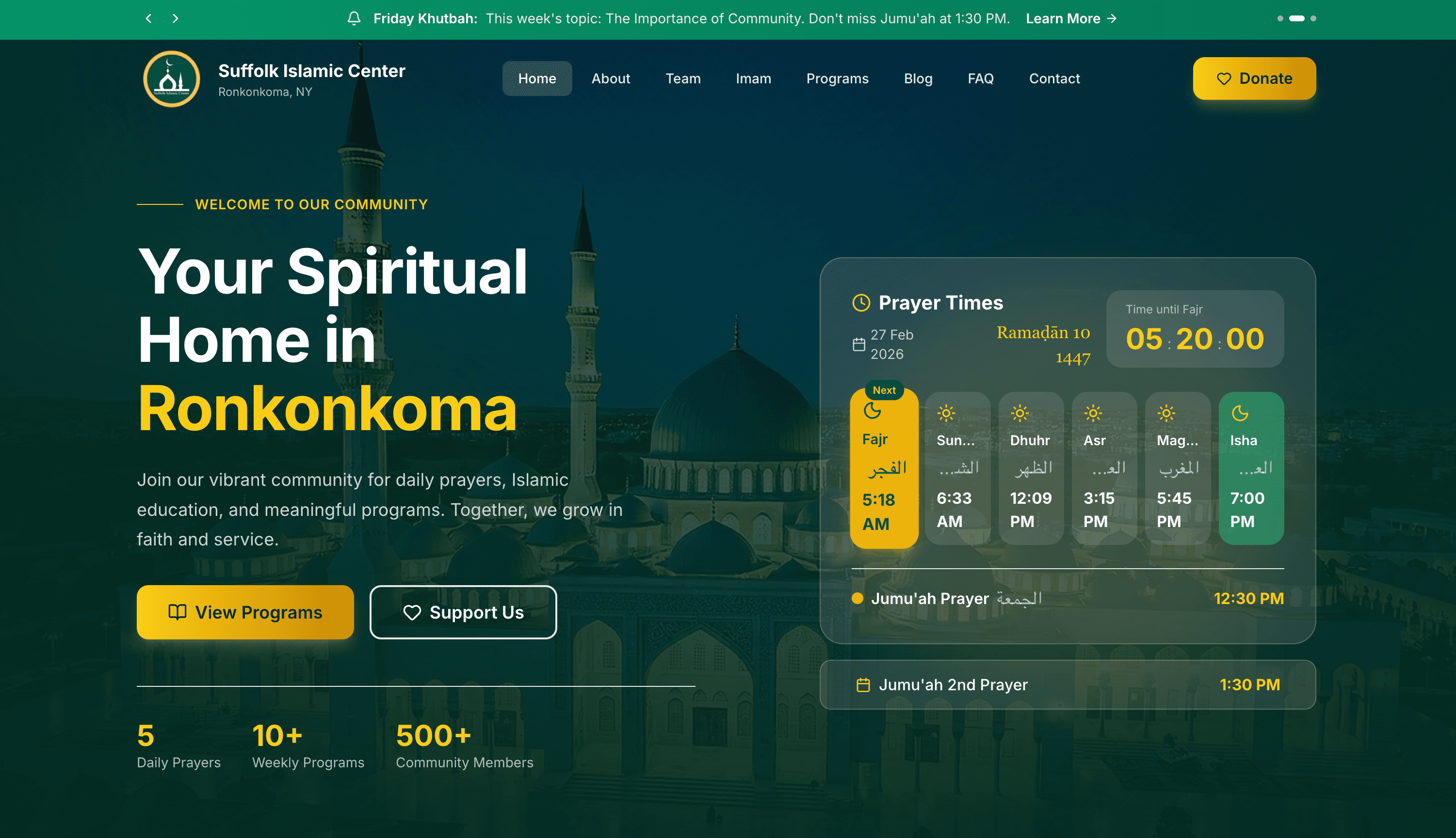 SIC Masjid - Islamic Community & Donation Platform