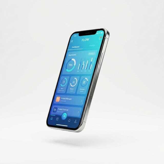 A custom mobile app dashboard running on a phone — built by York Coders for a business in Farmingville, NY